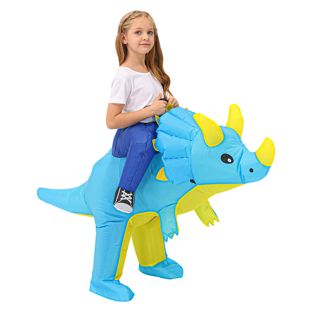 New Kids Inflatable Dinosaur Costume Boys Anime Triceratops Party Cosplay Costume Suit Carnival Halloween Costume For Child Girl