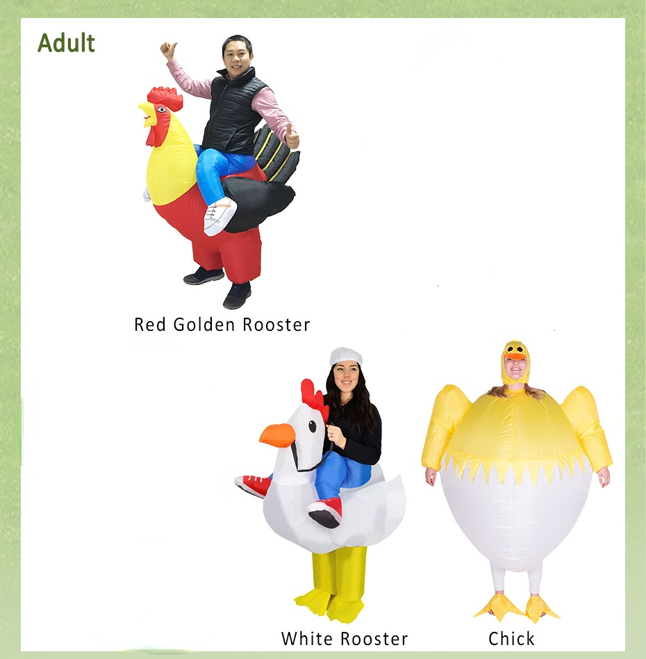 Adult Inflatable Rooster Costume Purim Halloween Carnival Party Costume Chicken Cock Cosplay Costumes Fancy Dress Outfits
