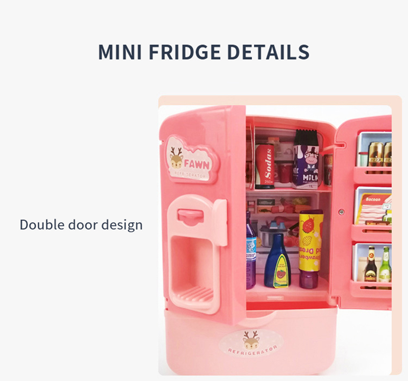 Children Play House Toys Simulation Fridge Toy Double Door Small Household Appliance Smart Refrigerator Educational Toy Kid Gift
