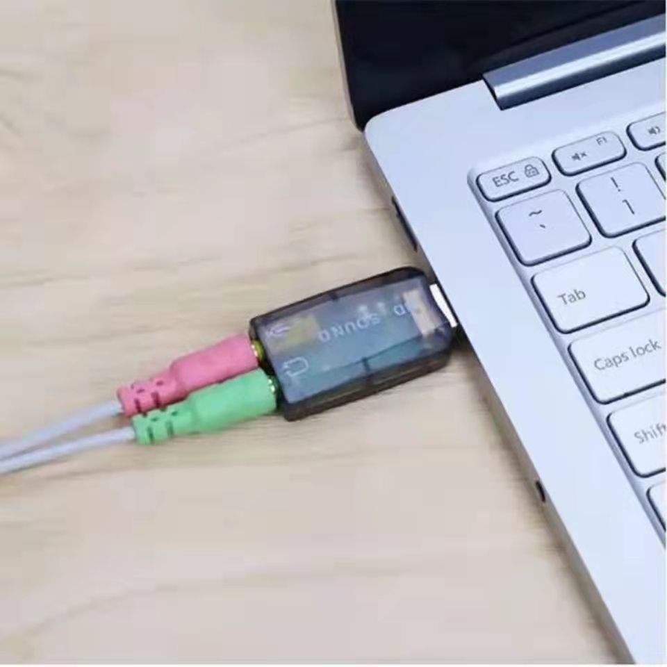 external USB to microphone headphone jack stereo headset 3d sound card audio adapter new laptop speaker interface
