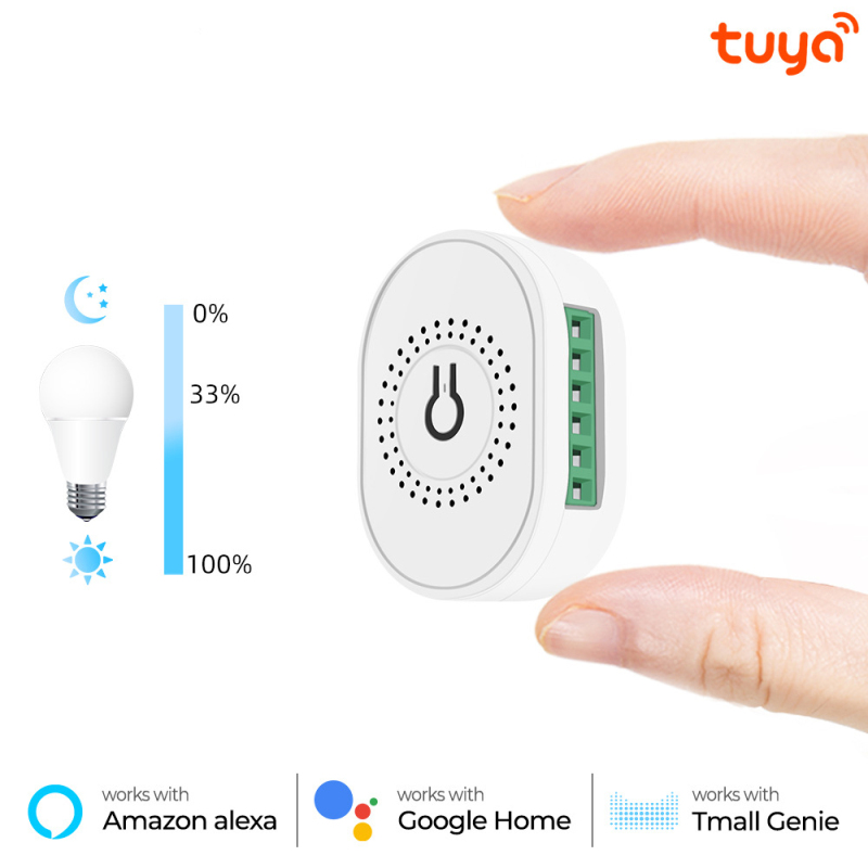 Tuya Wifi Mini DIY Smart Dimming Switch Smart Life APP Control Dimmable Light Bulbs Voice Control Works With Alexa Google Home