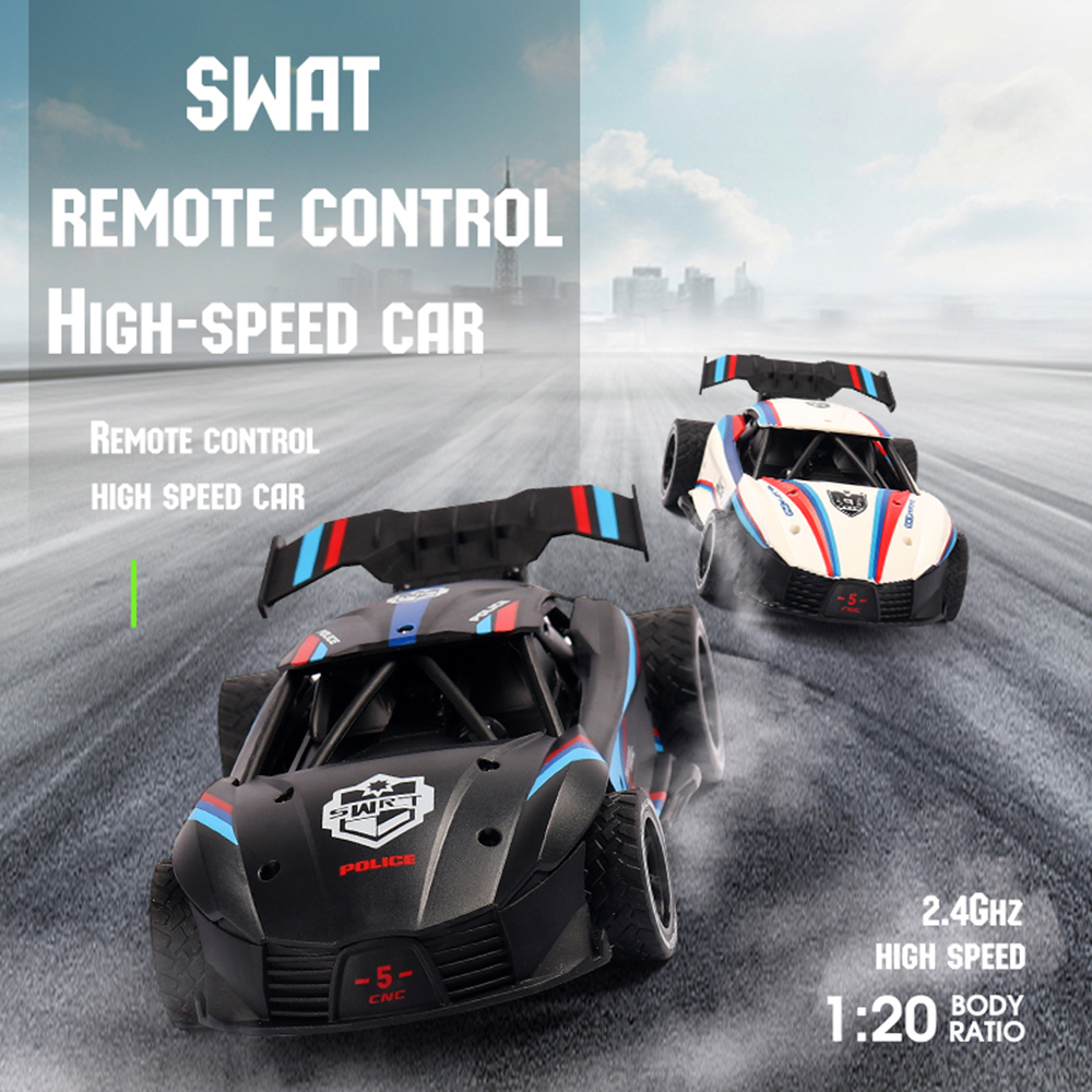 1:20 Simulation Car Model High Speed 20km/h Off-Road 2.4G Radio Control Vehicle 360° Driving Metal Drift Racing SWAT Toy Cars