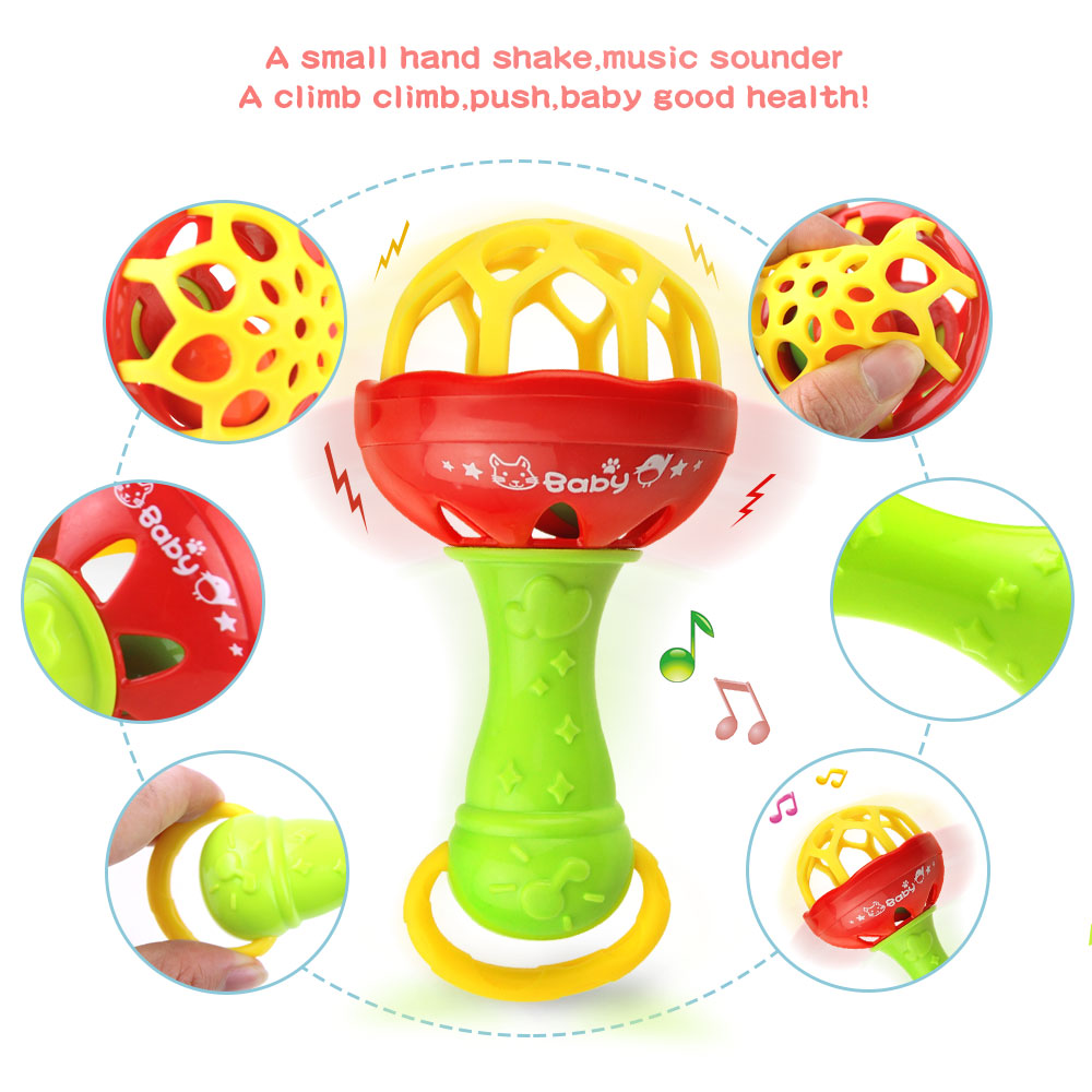 Baby Rattle Toys 0-12 Months for Newborn Baby Hand Bell Bed Bell Teethers Toddler Rattles Infant Toys Gift