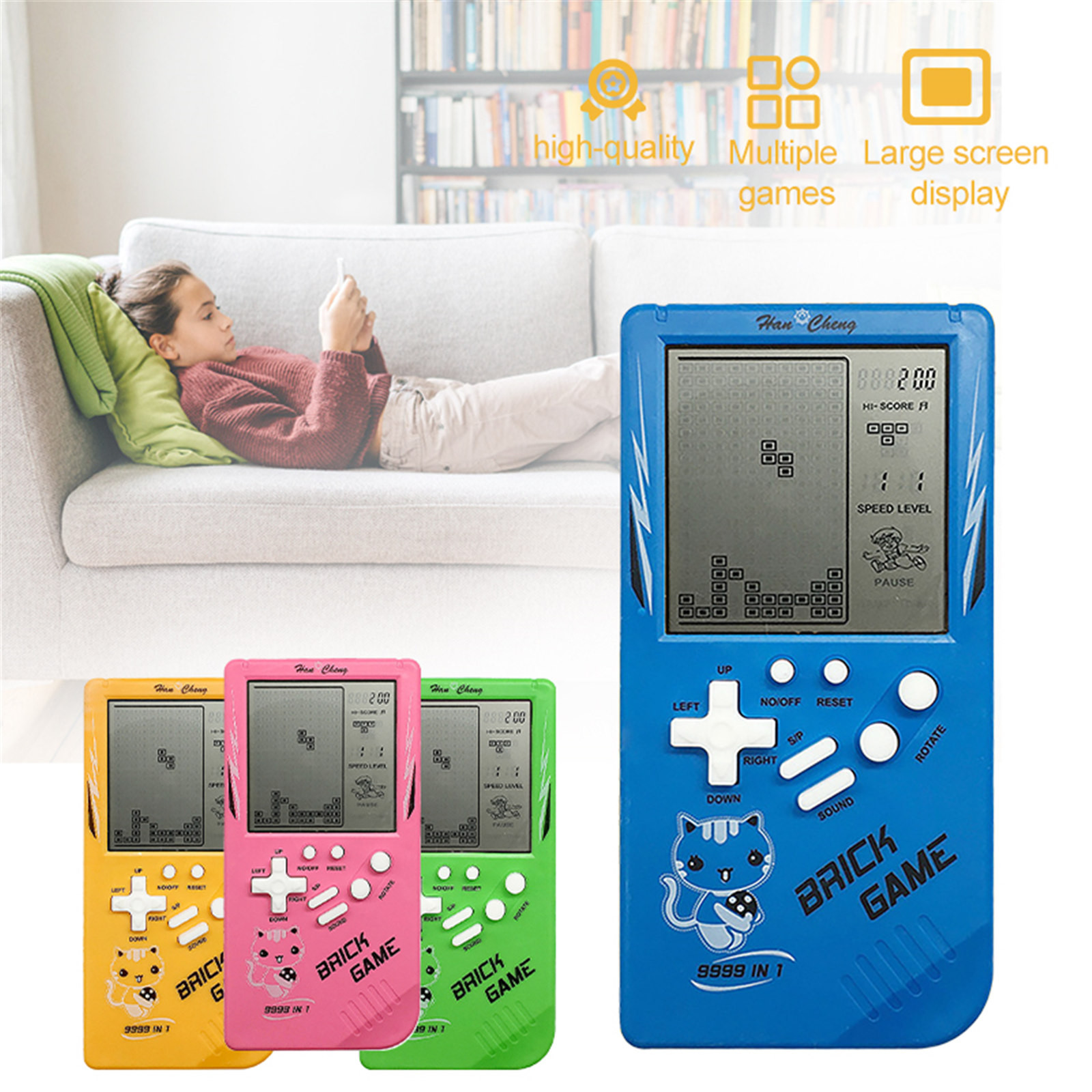 3.5 Inches Large Screen Brick Game Console Handheld Classic Nostalgic Decompression Toy I Miss My Childhood Game Console Tetris