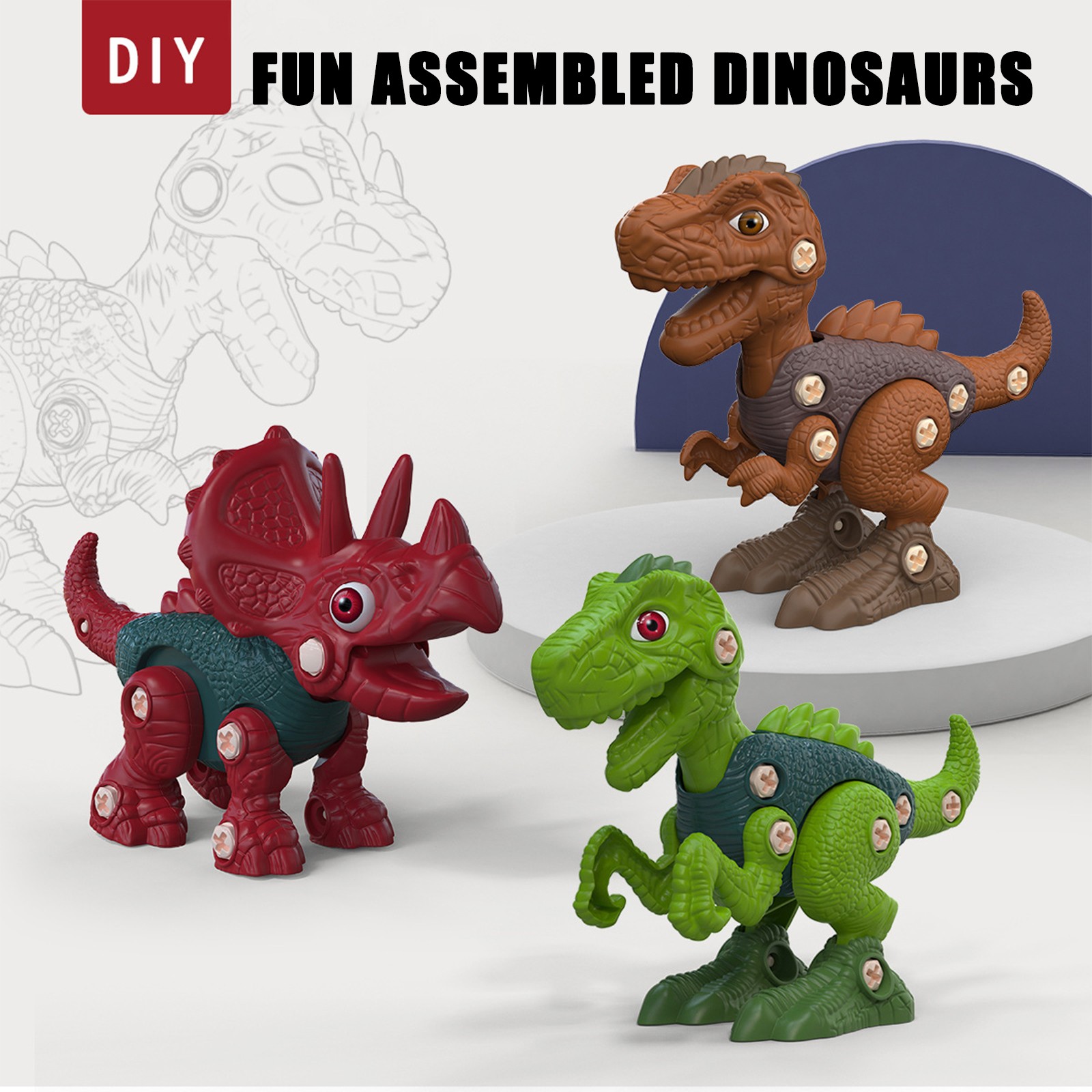 Dinosaur Toys For Boys Take Apart Dinosaur Toys Building Toy Set With Electric Drill Construction Engineering Play Kit Learning