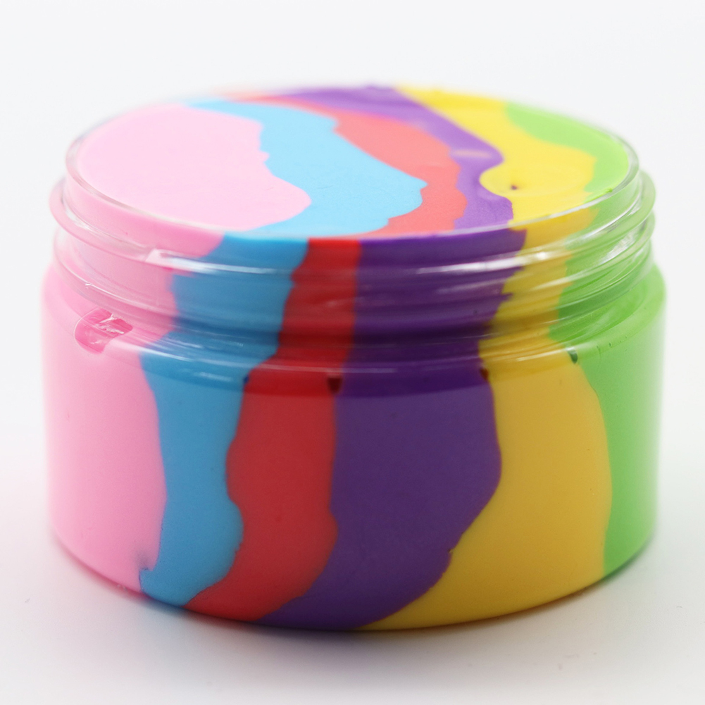 100ml Rainbow Slime Fluffy Floam Kids Modeling Clay Toys Polymer Educational Toys Safe Cotton Slime Anti Stress Plasticine Gifts