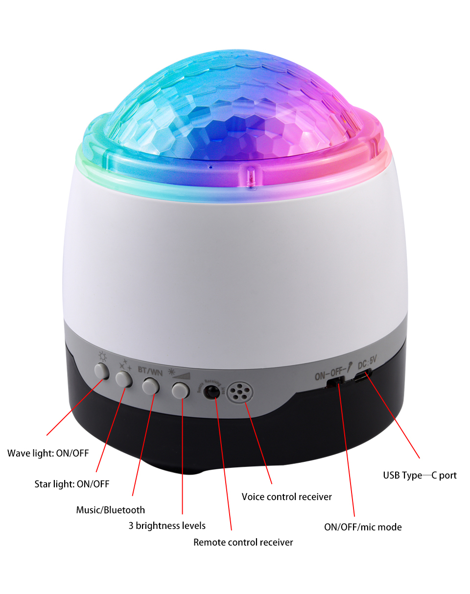 Nebula Cloud Starry Projector Lamp Bluetooth LED Lamp Projectors Night Light USB Voice Control