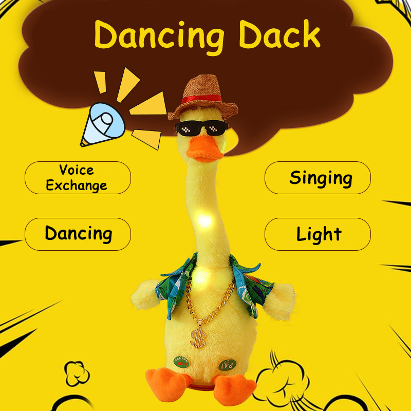 Dancing Duck Electron Plush Toy Soft Plush Doll Babies Duck That Can Sing And Dance Voice Interactive Toy For Kid