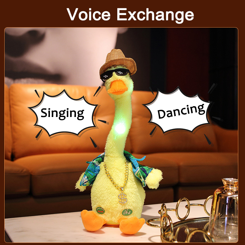 Dancing Duck Electron Plush Toy Soft Plush Doll Babies Duck That Can Sing And Dance Voice Interactive Toy For Kid