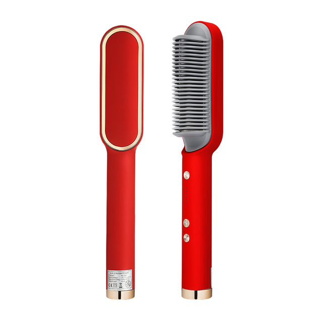 Professional Electric Hot Comb Hair Straightener Brush Heating Smooth Iron Comb Straightening Brush