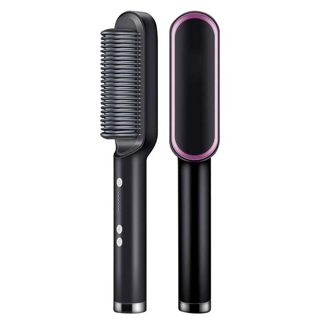 Professional Electric Hot Comb Hair Straightener Brush Heating Smooth Iron Comb Straightening Brush