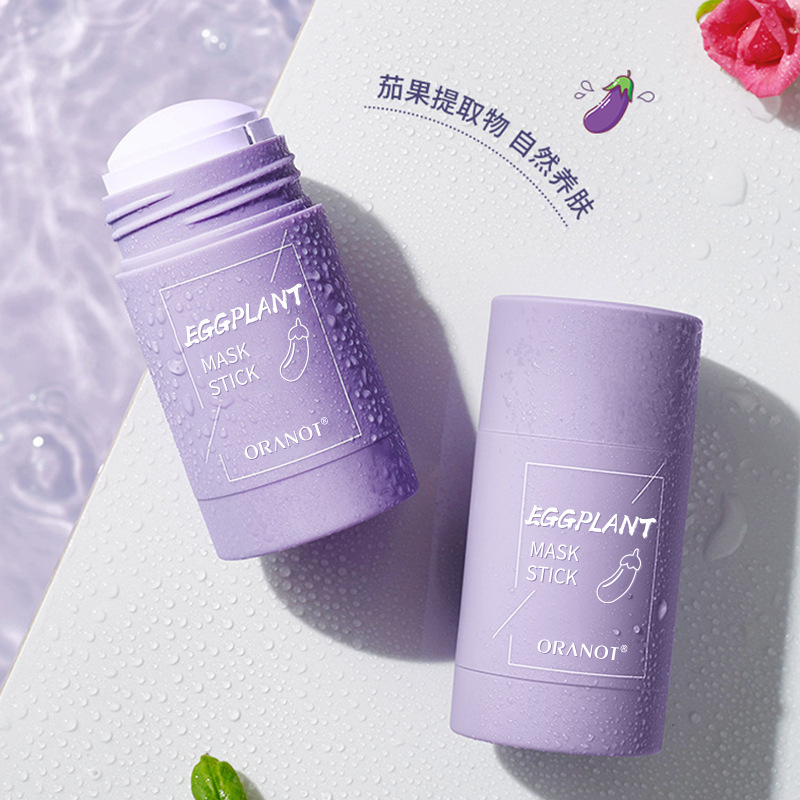 1Pcs Cleansing Green Stick Green Tea Mask Purifying Clay Stick Mask Oil Control Anti-Acne Eggplant Whitening Skin Care Face Mask