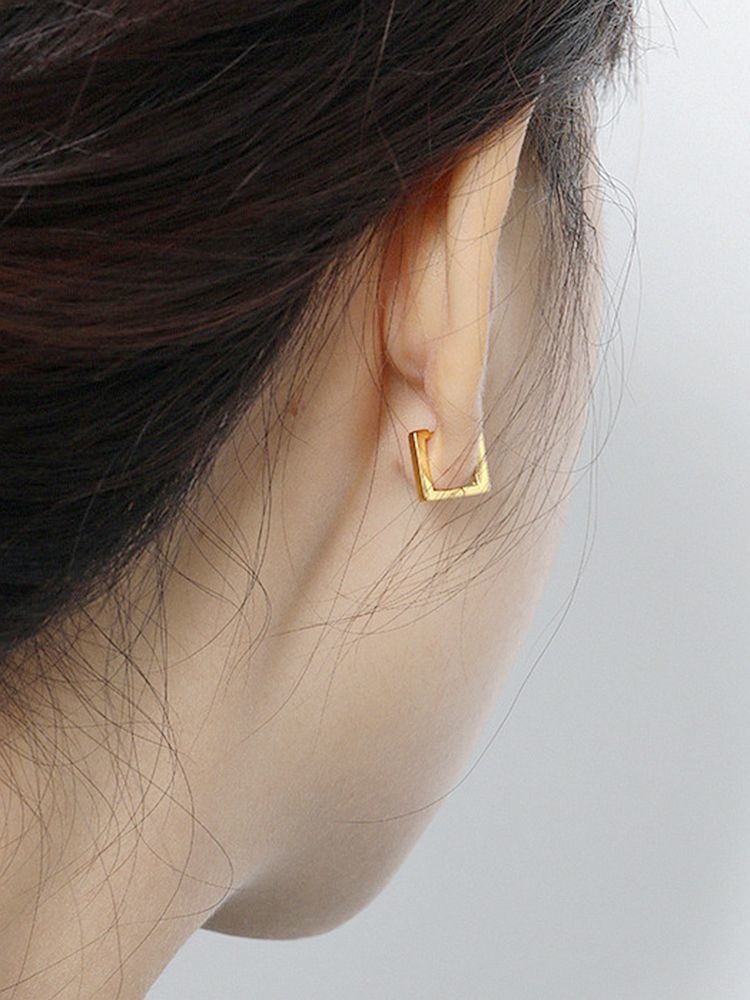 925 Pure Silver Hoop Earrings Dainty Safety Pin Geometric For Women Accessories Gothic Fine Jewelry  Minimalist