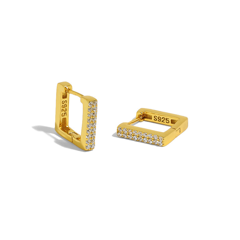 925 Pure Silver Hoop Earrings Dainty Safety Pin Geometric For Women Accessories Gothic Fine Jewelry  Minimalist