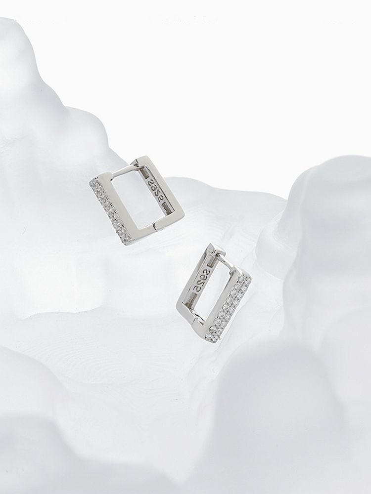 925 Pure Silver Hoop Earrings Dainty Safety Pin Geometric For Women Accessories Gothic Fine Jewelry  Minimalist