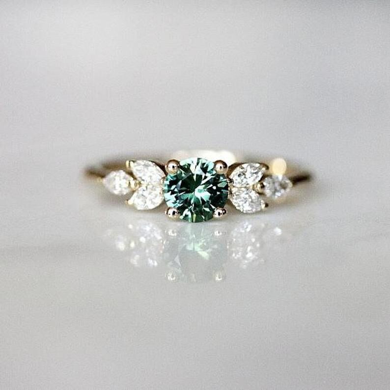 Emerald Zircon Ring Fashion Diamond Wedding Ring Engagement Bracelet