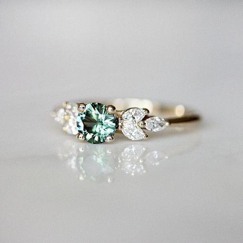 Emerald Zircon Ring Fashion Diamond Wedding Ring Engagement Bracelet