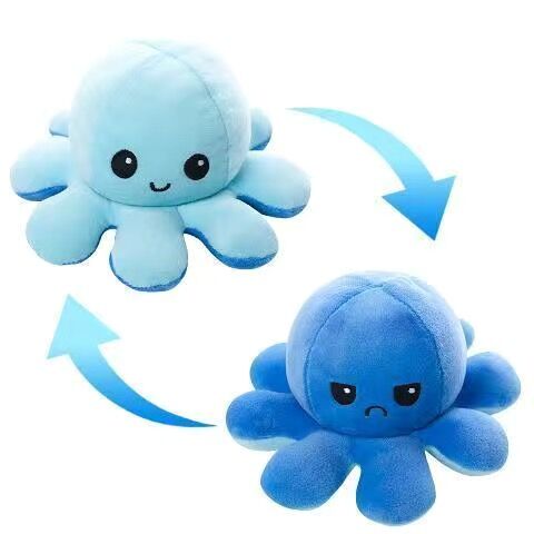 The little octopus doll flips over the octopus plush toy doll funny flips happy to become angry and cute