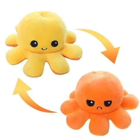The little octopus doll flips over the octopus plush toy doll funny flips happy to become angry and cute