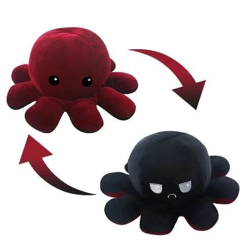 The little octopus doll flips over the octopus plush toy doll funny flips happy to become angry and cute