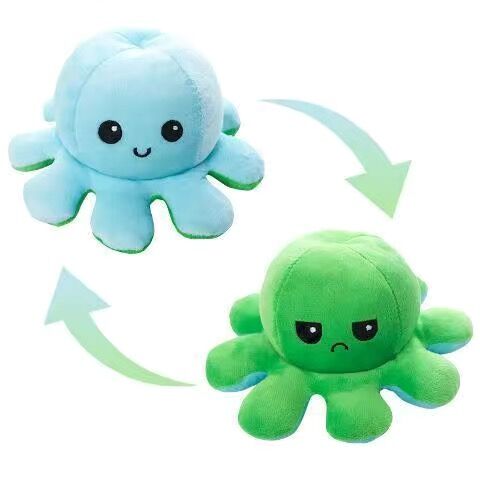 The little octopus doll flips over the octopus plush toy doll funny flips happy to become angry and cute