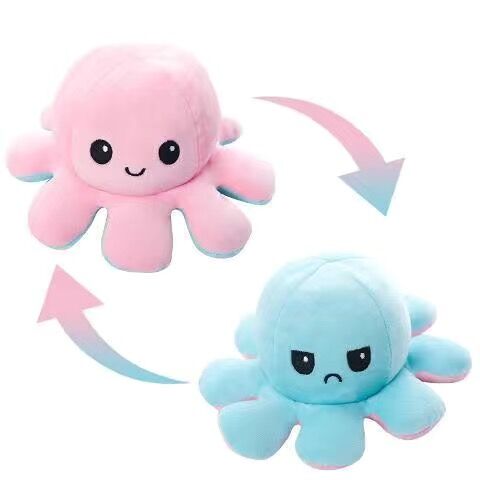The little octopus doll flips over the octopus plush toy doll funny flips happy to become angry and cute