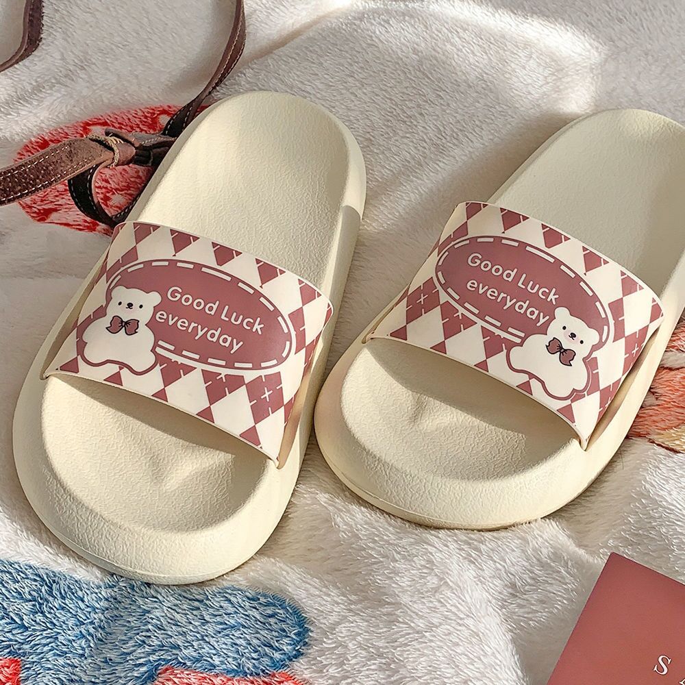 Fashion slippers female couple non-slip home bathroom sandals platform holiday