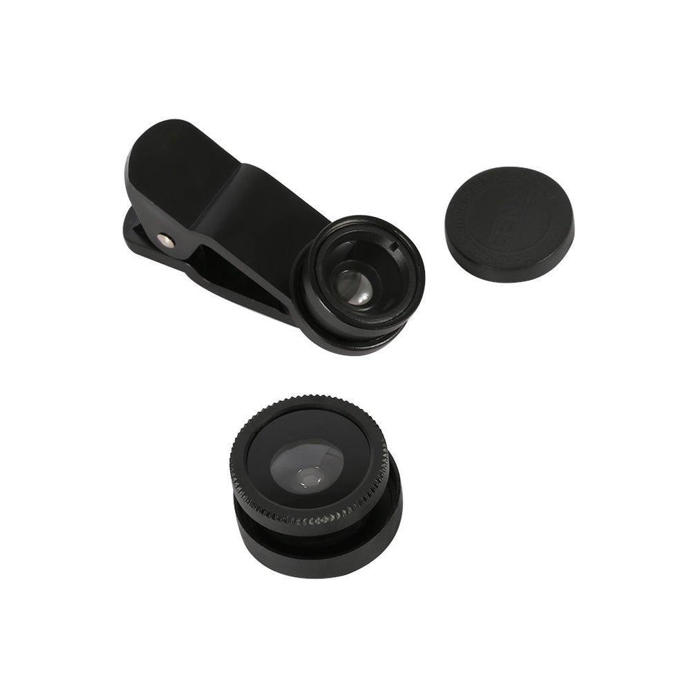 3-in-1 Fish Eye Lens Camera Kits Universal Wide Angle Mobile Phone Lenses Macro with Clip 0.67x For All Phones