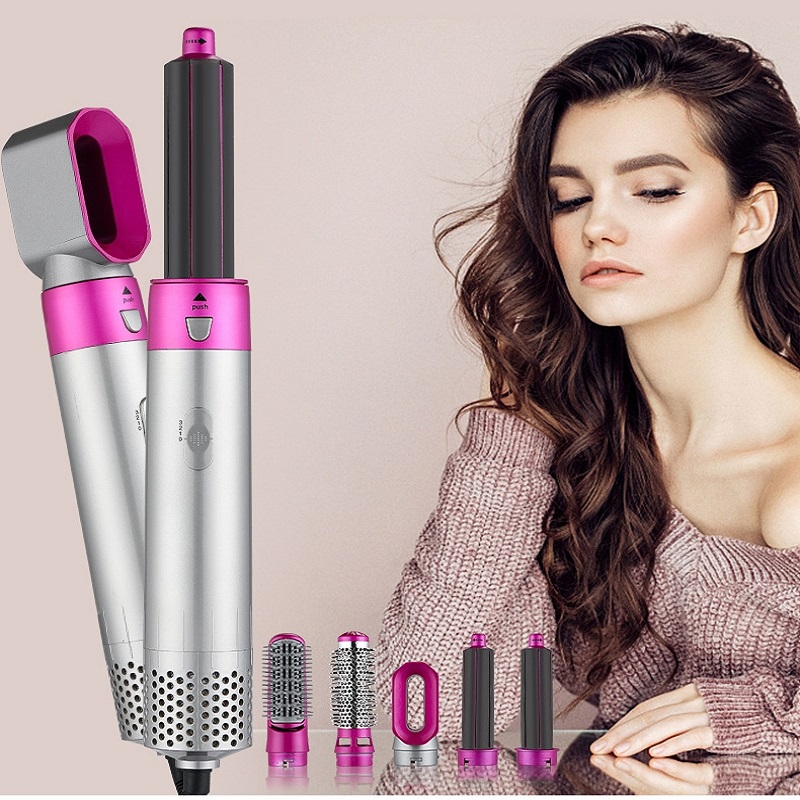 5 in 1 Hair Dryer Hot Comb Set Wet and Dry Professional Curling Iron Hair Straightener Styling Tool Hair Dryer Household