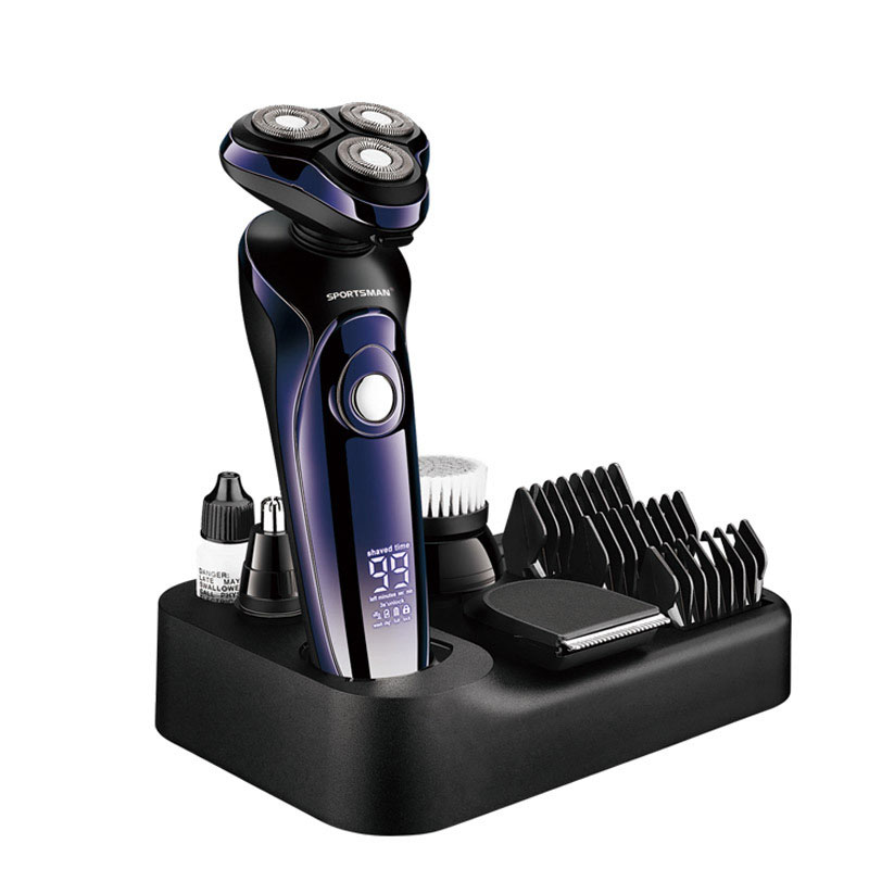 Electric Shaver Wet-Dry Dual Use Water Proof Electric Razor Nose Ear Hair Trimmer Rechargeable Shaving Machine for Men