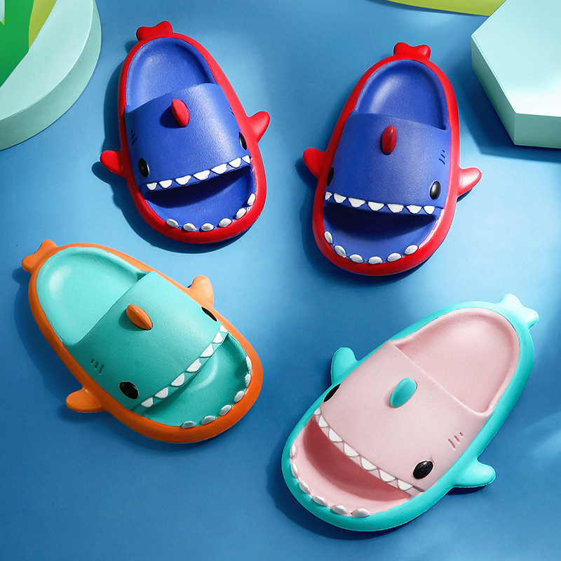 Children Slippers Summer Household Baby Non-slip Soft Bottom Baby Shark Sandals Slippers Beach Shoes Kids Girls Pink Slides