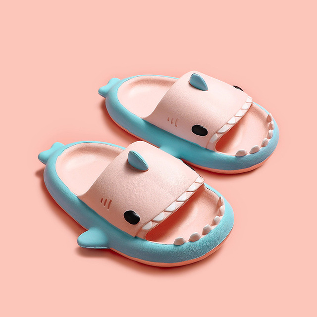 Children Slippers Summer Household Baby Non-slip Soft Bottom Baby Shark Sandals Slippers Beach Shoes Kids Girls Pink Slides