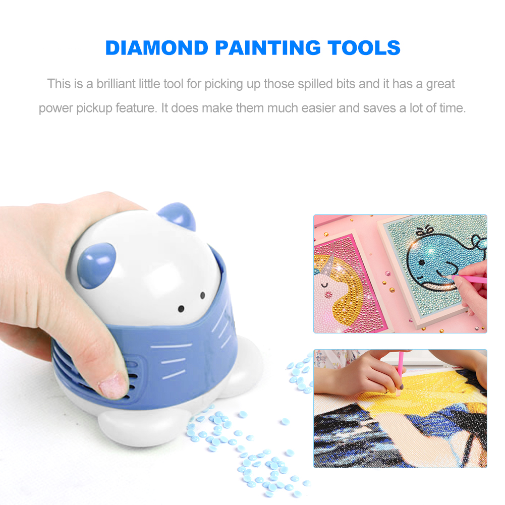 Mini Diamond Painting Drill Desktop Vacuum Cleaner Small Cleaning Machine Cross Stitch Embroidery Tools Clean Excess Drill Tool