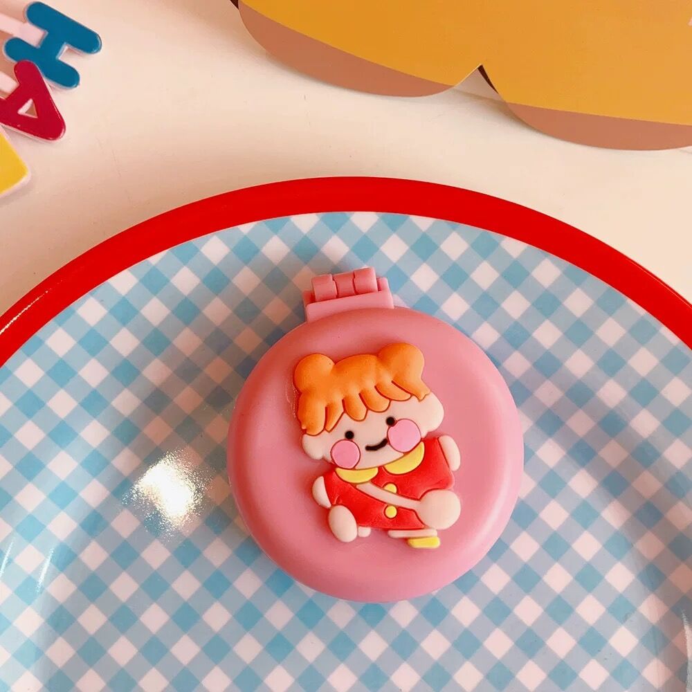 Kawaii Mirror with Air Cushion Comb Japanese Cartoon Massage Comb Girl Portable Air Cushion Mirror