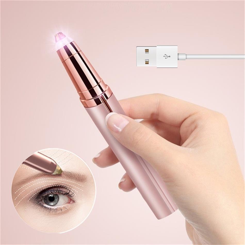 USB Electric Eyebrow Trimmer Makeup Painless Eye Brow Epilator Mini Shaver Razors Portable Facial Hair Remover Women Depilator
