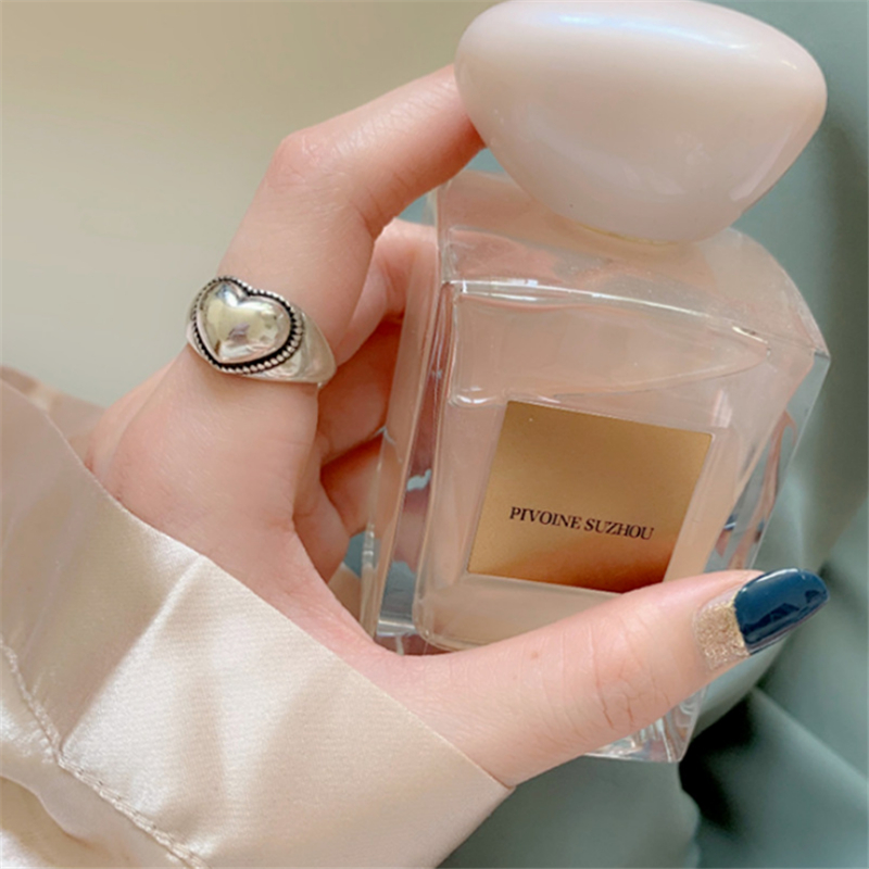 New Fashion S925 Thai Silver Love Heart Finger Ring Best Gift For Girlfriend Vintage Opening Knuckle Rings Women Fine Jewelry