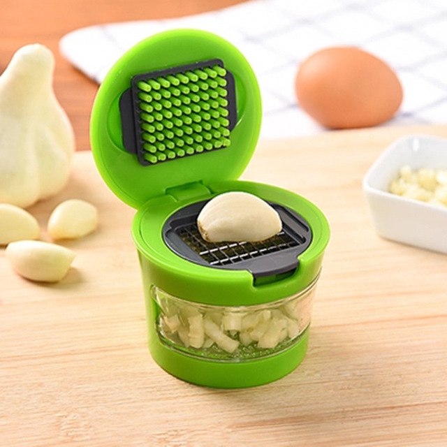 Mini Portable Garlic Press Chopper Slicer Hand Presser Grinder Crusher Kitchen Tools Garlic Grater ABS Stainless Steel