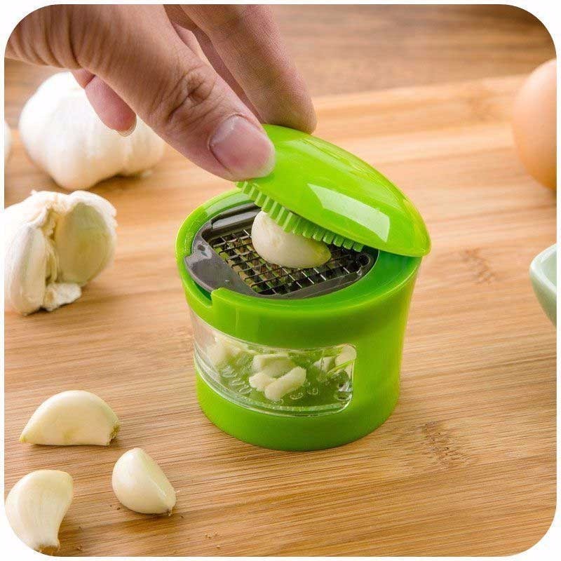 Mini Portable Garlic Press Chopper Slicer Hand Presser Grinder Crusher Kitchen Tools Garlic Grater ABS Stainless Steel