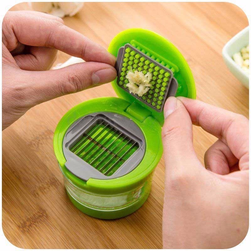 Mini Portable Garlic Press Chopper Slicer Hand Presser Grinder Crusher Kitchen Tools Garlic Grater ABS Stainless Steel