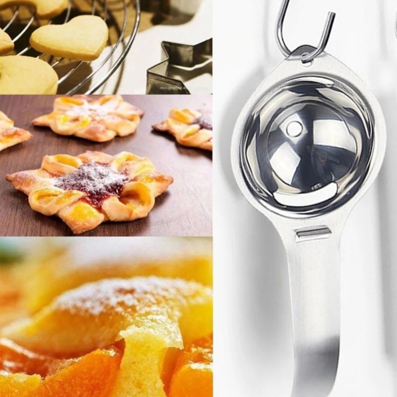 Egg Separator Egg Yolk White Filter Food Grade Egg Divider Stainless Steel Egg Sieve Kitchen Gadget Cooking Baking Tool