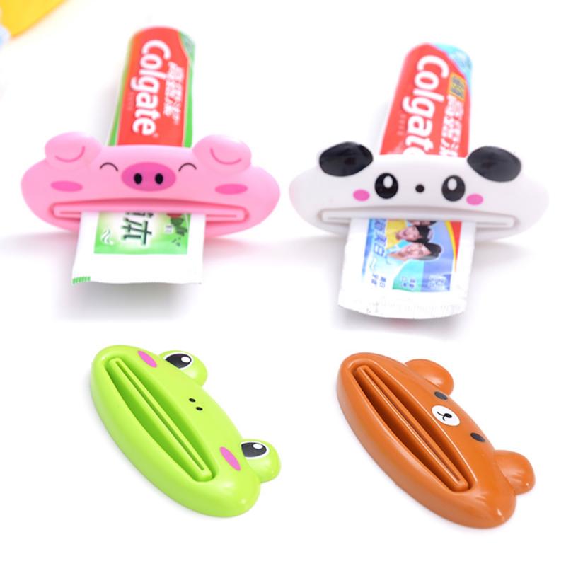 For Home Bathroom 4 Pcs Animal Easy Toothpaste Dispenser Plastic Tooth Paste Tube Toothpaste Squeezer Rolling Holder