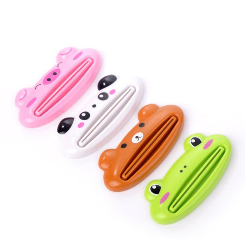 For Home Bathroom 4 Pcs Animal Easy Toothpaste Dispenser Plastic Tooth Paste Tube Toothpaste Squeezer Rolling Holder