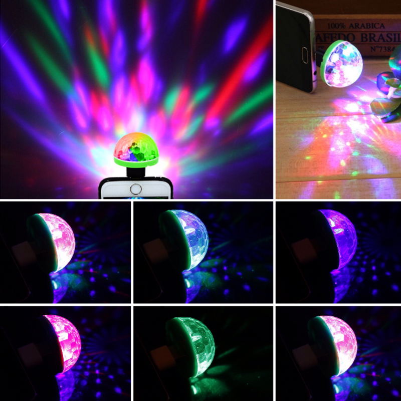 Mini USB LED Disco DJ Stage Light Portable Family Party Ball Colorful Light Bar Club Stage Effect Lamp Mobile Phone Lightings