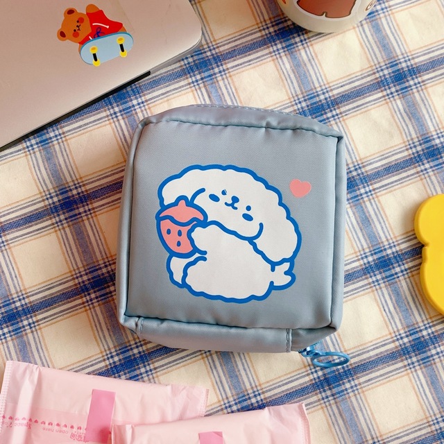 Kawaii Storage Bag Ins Large Capacity Storage Bag Cute Puppy Cosmetic Bag Coin Purse Storage Bag