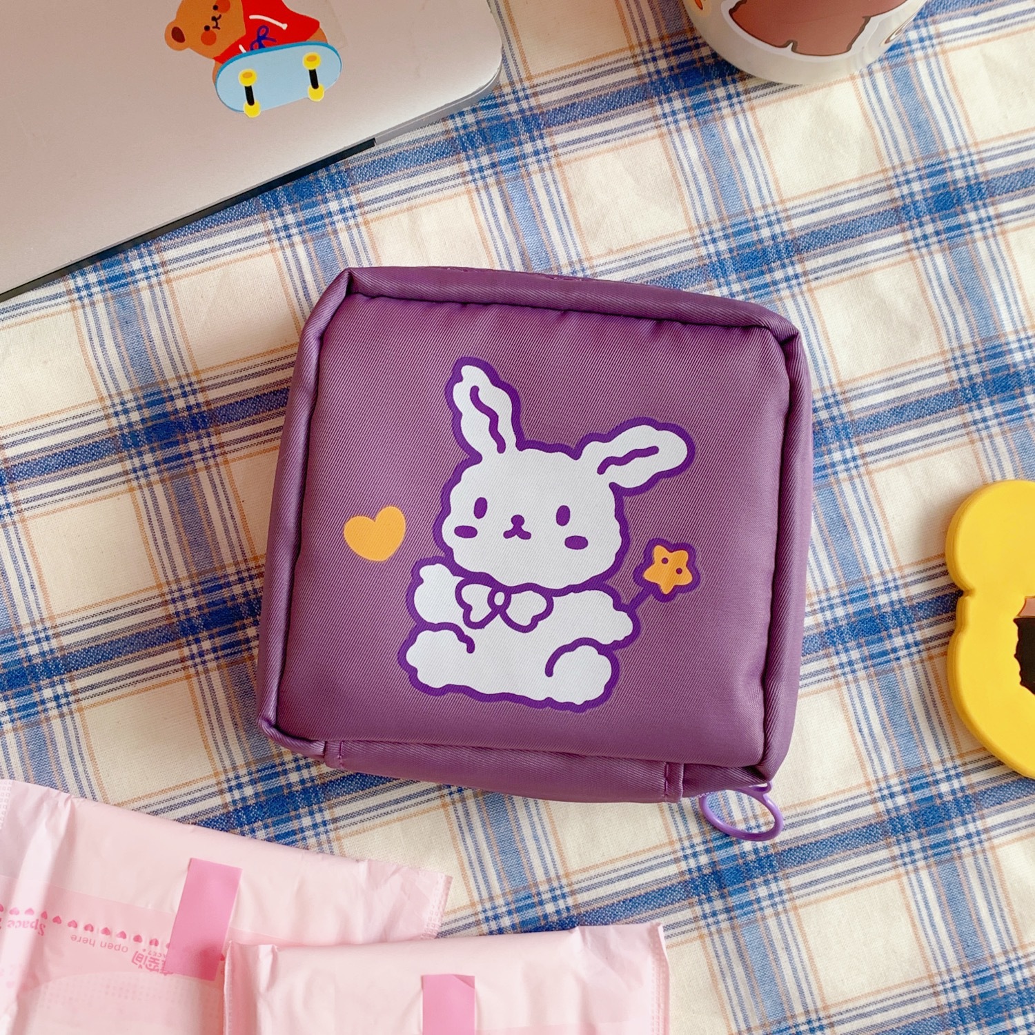 Kawaii Storage Bag Ins Large Capacity Storage Bag Cute Puppy Cosmetic Bag Coin Purse Storage Bag