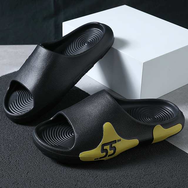 Outside Slippers Women Summer Runway Shoes EVA Outdoor Men Couple Slides Soft Thick Sole Non-slip Pool Beach Sandals Indoor Bath