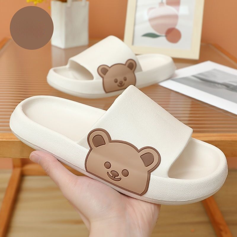 Bear Slippers Funny Kawaii Shoes Women's Summer Flip-Flops Beach Sandals Thick Platform Soft Cozy Casual Home Slippers