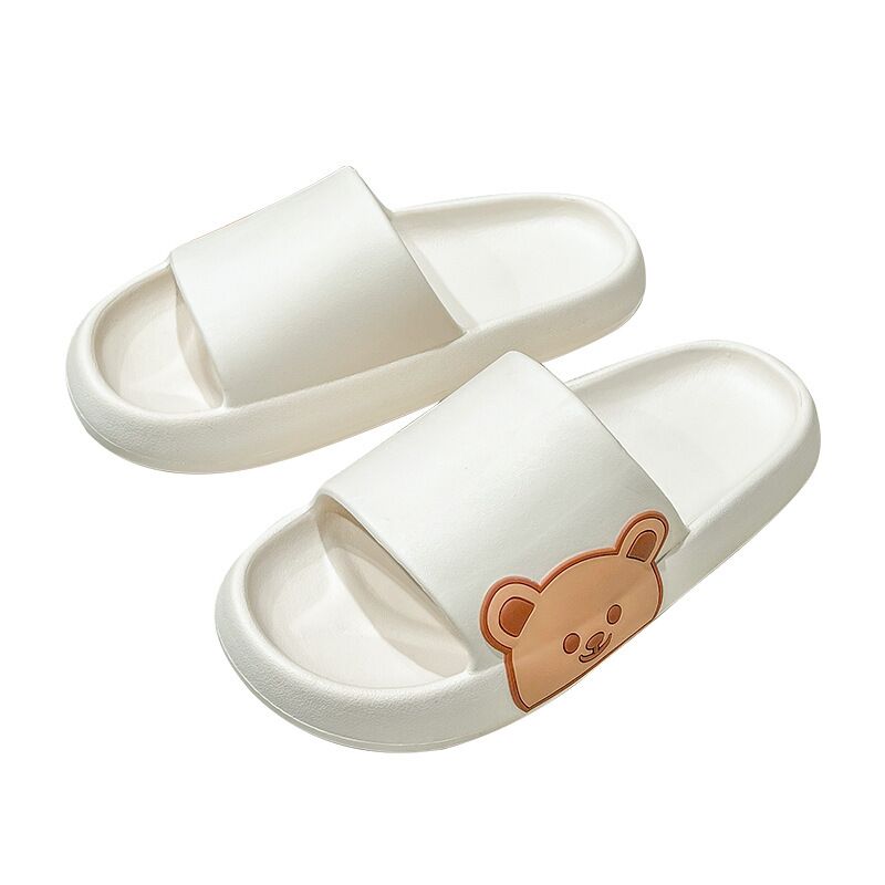 Bear Slippers Funny Kawaii Shoes Women's Summer Flip-Flops Beach Sandals Thick Platform Soft Cozy Casual Home Slippers