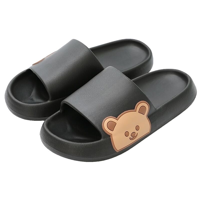 Bear Slippers Funny Kawaii Shoes Women's Summer Flip-Flops Beach Sandals Thick Platform Soft Cozy Casual Home Slippers