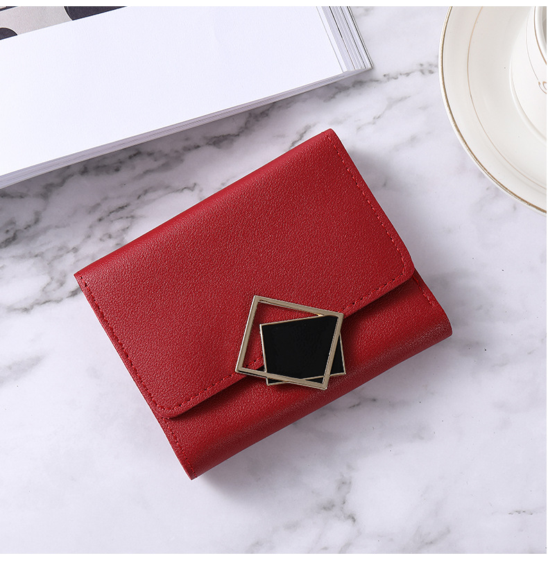 Small Wallet Female Short New Fresh Three-fold Multi-card Slot Large-capacity Anti-demagnetization Student Coin Purse Female